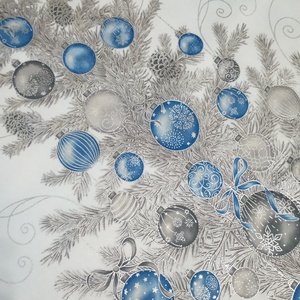 Fenyőfa ezüstben és kékben - karácsony - karácsonyi lakásdekoráció - karácsonyi lakásdíszek - Meska.hu