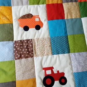 TRAKTOROS Takaró , Baba - mama, Baba ágynemű, Babatakaró, gyerek pléd, Patchwork, foltvarrás, Varrás, MESKA