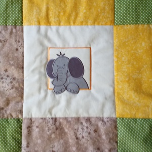 OROSZLÁNOS Takaró drapp, zöld és sárga színben - baba - mama - baba ágynemű - babatakaró, gyerek pléd - Meska.hu