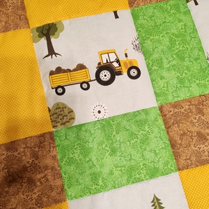 TRAKTOROS takaró , Baba - mama, Baba ágynemű, Babatakaró, gyerek pléd, Patchwork, foltvarrás, Varrás, MESKA
