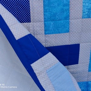 Kék-szürke takaró - otthon & életmód - lakástextil - ágytakaró - Meska.hu