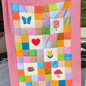 TULIPÁNOS takaró , Baba - mama, Baba ágynemű, Babatakaró, gyerek pléd, Patchwork, foltvarrás, Varrás, MESKA