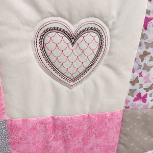 Rózsaszín pillangós, szíves, baglyos takaró - baba - mama - baba ágynemű - babatakaró, gyerek pléd - Meska.hu