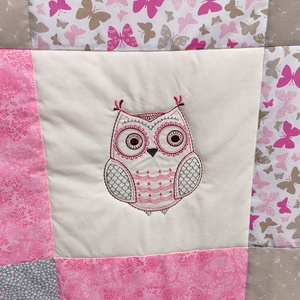 Rózsaszín pillangós, szíves, baglyos takaró - baba - mama - baba ágynemű - babatakaró, gyerek pléd - Meska.hu