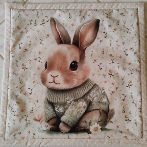 NYULAS párnahuzat , Baba - mama, Babaszoba dekoráció, Gyerek díszpárna, Patchwork, foltvarrás, Varrás, MESKA