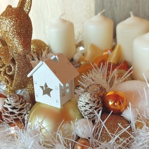Adventi Koszorú Arany - karácsony - adventi díszek - adventi gyertyadíszek és koszorúdíszek - adventi díszek - Meska.hu