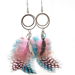 Kolibri - nemesacél, toll, lógós fülbevaló, ékszer - ékszer - fülbevaló - lógó fülbevaló - Meska.hu