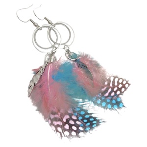 Kolibri - nemesacél, toll, lógós fülbevaló, ékszer - ékszer - fülbevaló - lógó fülbevaló - Meska.hu