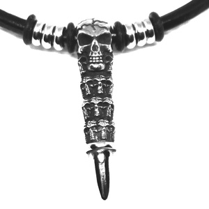 Predator totem férfi bőr - nemesacél nyaklánc - ékszer - nyaklánc - statement nyaklánc - Meska.hu