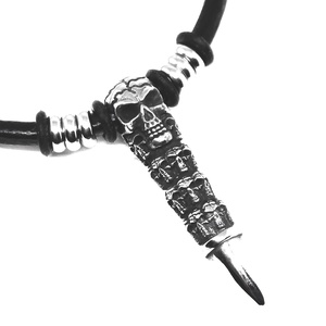 Predator totem férfi bőr - nemesacél nyaklánc, Ékszer, Nyaklánc, Statement nyaklánc, Ékszerkészítés, Bőrművesség, MESKA