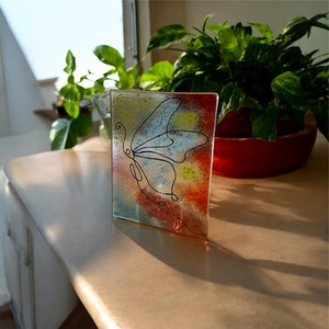 Pillangóvarázs tavaszi üveg mécsestartó - otthon & életmód - gyertya, illat, aroma - mécses és mécsestartó - Meska.hu