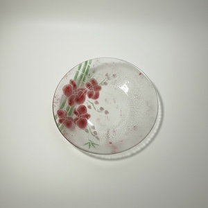 Orchidea rogyasztott üvegtál - otthon & életmód - konyhafelszerelés, tálalás - tálalás - üveg & kancsó - Meska.hu