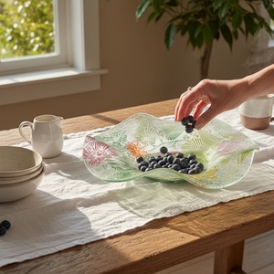 Tavasz rogyasztott üvegtál, Otthon & Életmód, Konyhafelszerelés, tálalás, Tálalás, Üveg & Kancsó, Üvegművészet, MESKA