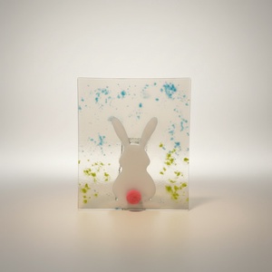 Nyuszis mécsestartó, Otthon & Életmód, Gyertya, illat, aroma, Mécses és mécsestartó, Üvegművészet, MESKA