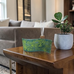 Türkiz hullám mécsestartó dekoráció, Otthon & Életmód, Dekoráció, Asztal és polc dekoráció, Díszüveg, Üvegművészet, MESKA