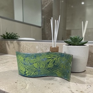 Türkiz hullám mécsestartó dekoráció - otthon & életmód - dekoráció - asztal és polc dekoráció - díszüveg - Meska.hu