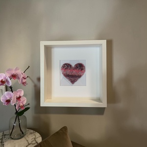 Rózsaszín ölelés - szív alakú üvegkép, dekoráció - otthon & életmód - dekoráció - kép & falikép - üvegkép - Meska.hu