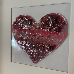 Rózsaszín ölelés - szív alakú üvegkép, dekoráció - otthon & életmód - dekoráció - kép & falikép - üvegkép - Meska.hu