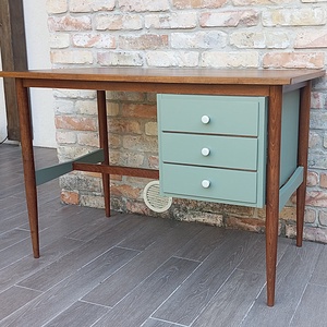 Felújított retro, mid century térbe állítható íróasztal - otthon & életmód - bútor - asztal - Meska.hu