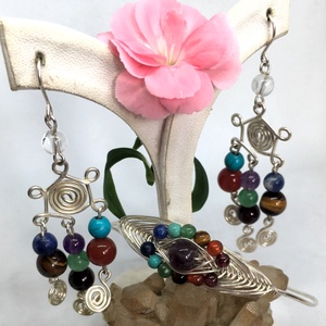 Napocskás csakra fülbevaló - ékszer - fülbevaló - csillár fülbevaló - Meska.hu