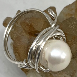 Egyköves tenyésztett gyöngyös gyűrű - ékszer - gyűrű - szoliter gyűrű - Meska.hu