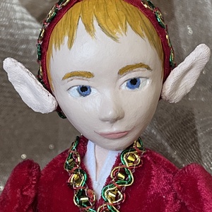 Manó a polcon (piros) - karácsony - karácsonyi lakásdekoráció - karácsonyi manók, figurák - Meska.hu