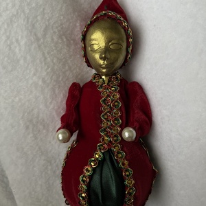 Aranymanó karácsonyfadísz, Karácsony, Karácsonyi lakásdekoráció, Karácsonyfadíszek, Baba-és bábkészítés, Gipszöntés, MESKA