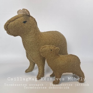 CAPYBARA/VÍZIDISZNÓ 2 DB/SZETT TERMÉSZETES ANYAGOKBÓL (GYAPJÚFILC, GYAPJÚ), TERMÉSZETES JÁTÉK - játék & sport - plüssállat & játékfigura - más figura - Meska.hu