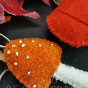 ŐSZI DEKORÁCIÓ 5 DB/SZETT SÜTŐTÖKKEL, HALLOWEEN TÖKKEL, MAKKAL, SZÍNES GOMBÁKKAL TERMÉSZETES ANYAGOKBÓL NEMEZDEKORÁCIÓ - otthon & életmód - dekoráció - fali és függő dekoráció - függődísz - Meska.hu