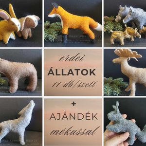 ERDEI ÁLLATOK 11+1 DB/SZETT+AJÁNDÉK MÓKUS! ERDEI ÁLLATOK TERMÉSZETES ANYAGOK GYAPJÚFILC GYAPJÚ NEMEZJÁTÉK ÁLLATFIGURÁK - játék & sport - plüssállat & játékfigura - más figura - Meska.hu