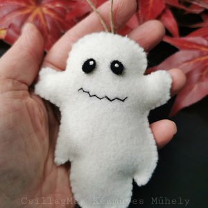Szellem halloween dekoráció őszi dekor természetes anyagokból gyapjúfilc gyapjú fenntartható   - Meska.hu