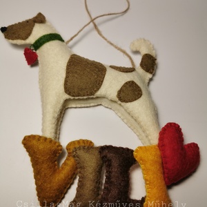 Kutyás dekoráció 2 kutyussal , Otthon & Életmód, Dekoráció, Fali és függő dekoráció, Betű & Név, Baba-és bábkészítés, Varrás, MESKA