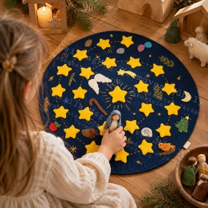 CsillagMag Adventi lépegető adventi spriál adventi út évszakasztal Waldorf ihletésű kézzel készült karácsonyi várakozás , Karácsony, Adventi díszek, Adventi naptár, Varrás, Hímzés, MESKA