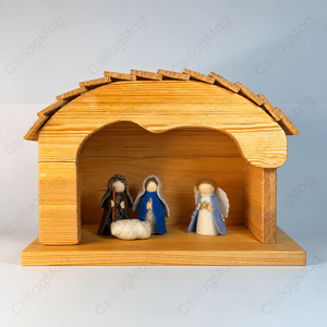 Betlehemi Meseház Szent Család Angyal CsillagMag Mesevilág Advent Karácsony Waldorf Természetes dekoráció 5 db/szett - Meska.hu