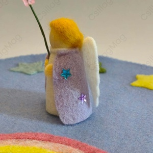 Születésnapi Csillagösvény 2 db/szett hét napos születésnapi lépegető angyalkával kézműves gyapjúfilc dekoráció Waldorf - baba - mama - baba játékok - waldorf játékok - Meska.hu