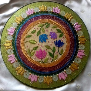 Virágoskert Mandala, Otthon & Életmód, Dekoráció, Spiritualitás, Mandala, Festészet, Üvegművészet, MESKA
