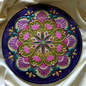 Virág Mandala, Otthon & Életmód, Dekoráció, Spiritualitás, Mandala, Üvegművészet, Festészet, MESKA
