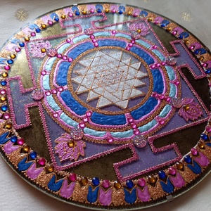 Sri Yantra Mandala, Otthon & Életmód, Dekoráció, Spiritualitás, Mandala, Festészet, Üvegművészet, MESKA