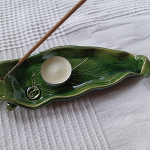  Levél füstölő és mécsestartó - otthon & életmód - dekoráció - spiritualitás - füstölő és füstölőtartó - Meska.hu