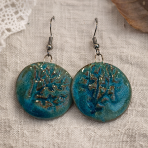 Éjféli Ég - fülbevaló - ékszer - fülbevaló - lógós kerek fülbevaló - Meska.hu