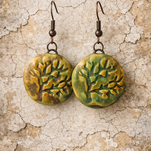 Lombok között � antik zöld fülbevaló - ékszer - fülbevaló - lógó fülbevaló - Meska.hu