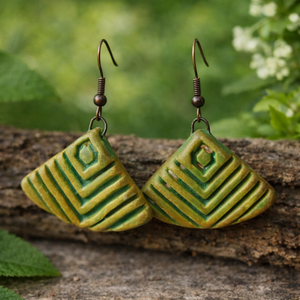 Pálmalevél � fülbevaló - ékszer - fülbevaló - lógó fülbevaló - Meska.hu