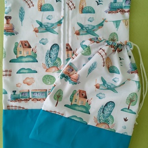 Vonatos, repülős oviszsák tornazsákkal - Meska.hu