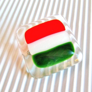 Kokárda üveg kitűző -  - Meska.hu