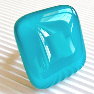 Hamvas smaragd üveg maxi gyűrű, üvegékszer - ékszer - gyűrű - statement gyűrű - Meska.hu