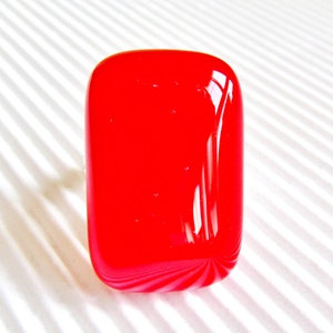 NEMESACÉL - Ferrari piros elegáns üveg gyűrű, üvegékszer - ékszer - gyűrű - statement gyűrű - Meska.hu