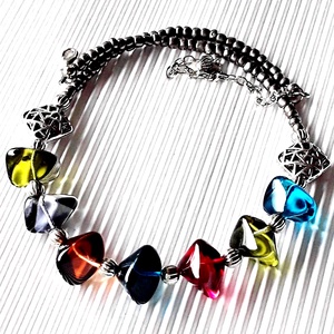  Mélység statement üveggyöngy nyakék, üveggyöngy ékszer - ékszer - nyaklánc - statement nyaklánc - Meska.hu