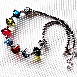  Mélység statement üveggyöngy nyakék, üveggyöngy ékszer - ékszer - nyaklánc - statement nyaklánc - Meska.hu