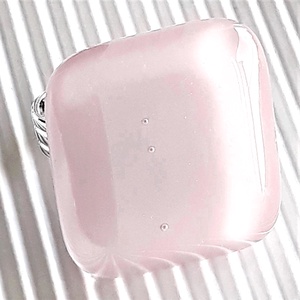 NEMESACÉL! - Sápadt rózsaszín üveg maxi gyűrű, üvegékszer, Ékszer, Gyűrű, Statement gyűrű, Ékszerkészítés, Üvegművészet, MESKA