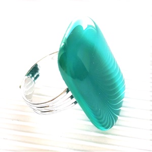 Hamvas smaragd elegáns üveg gyűrű, üvegékszer - ékszer - gyűrű - statement gyűrű - Meska.hu